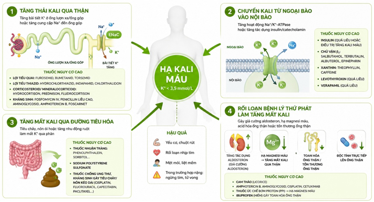 Hạ kali máu do thuốc: từ nhận diện, sàng lọc đến quản lý trong thực hành lâm sàng